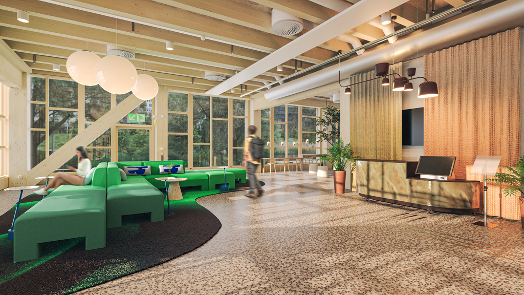 A glimpse of how the interior concept takes shape in the entrance space.